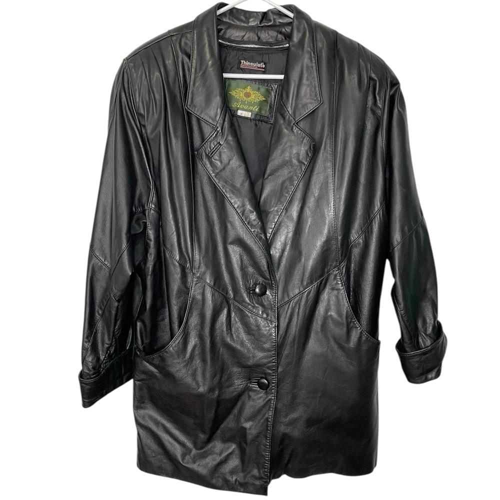 Avanti S Black Leather Jacket Thinsulate Liner Blazer Mobwife Matrix 90s Grunge